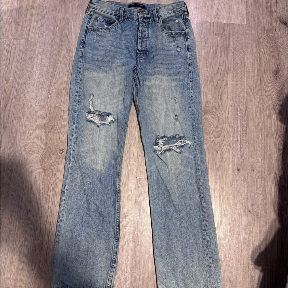 Aeropostale High Rise Baggy Blue Jeans